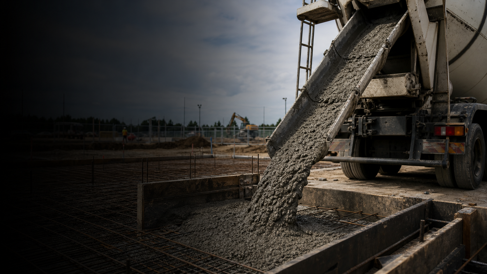 Béton prêt à l'emploi sur chantier